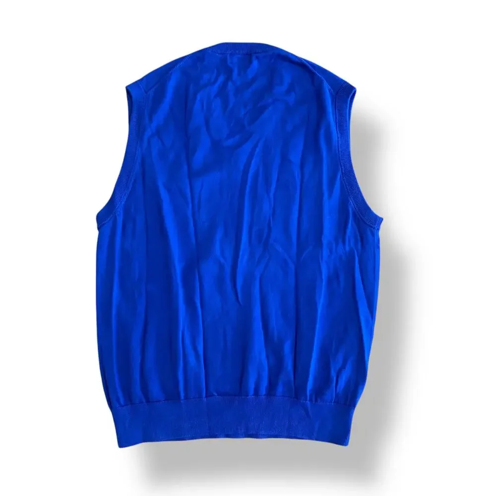 Brooks Brothers Men’s Blue Supima Cotton Knit Vest Size Large Business‎ Casual